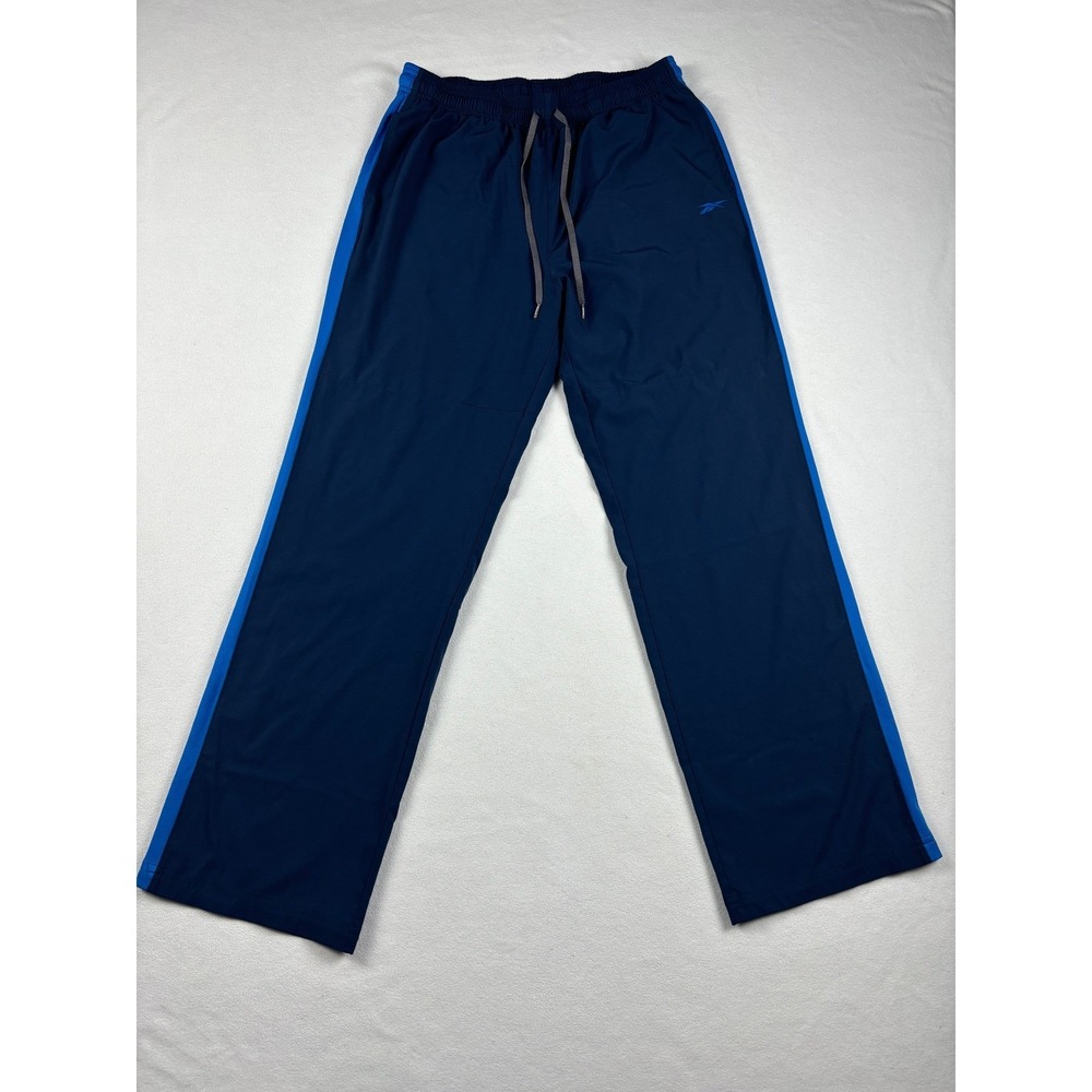 Reebok Track Pants Men XL Blue Athletic‎ Workout Jogger Drawstring Activewear